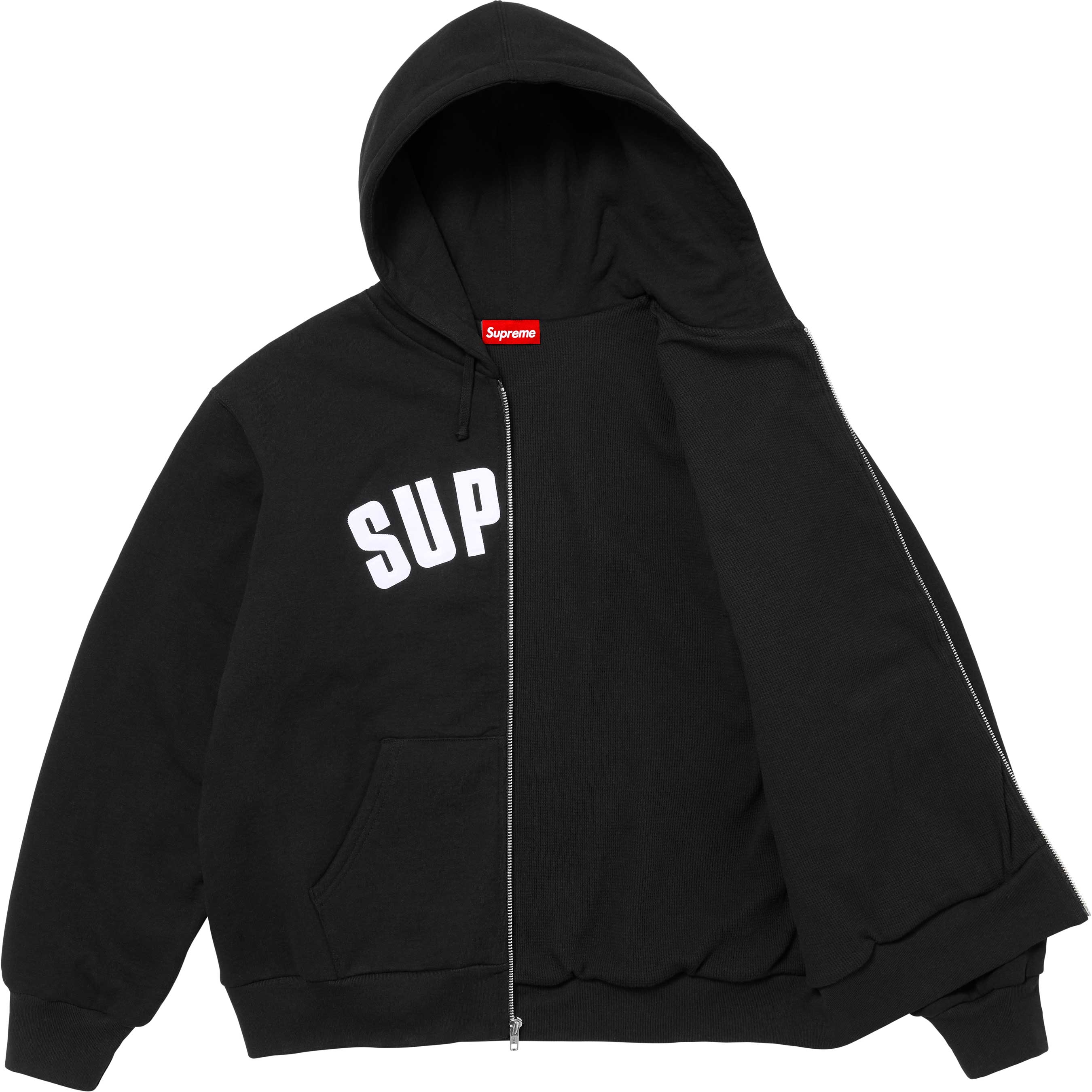 Supreme Arc Thermal Lined Zip Up Hooded Sweatshirt for Men & Women - Warm Winter Jacket with Front Pockets - Perfect for Outdoor Activities, Gym & Casual Wear (Black)