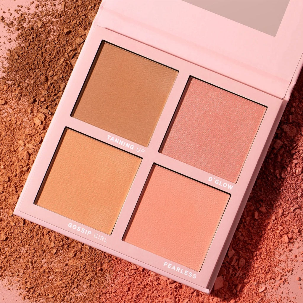 Medium Blushed Color Quad Eyeshadow Palette - Neutral Matte & Shimmer Shades for Everyday Makeup | Perfect for Daytime Office Look & Evening Party Glam