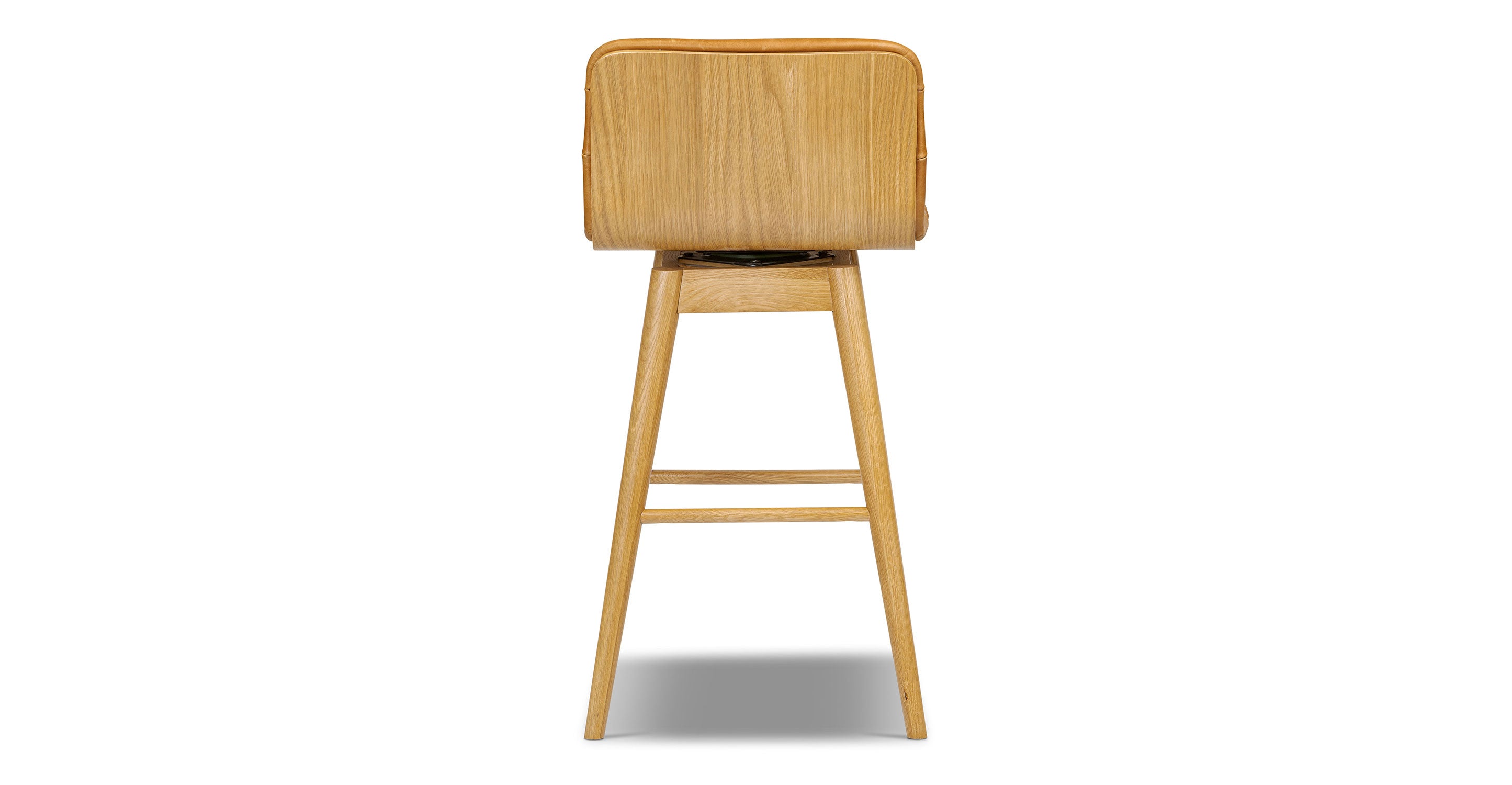 Bassano Genuine Leather Swivel Bar Stool - Adjustable Height Counter Stool for Kitchen Island, Dining Room & Home Bar - Modern & Comfortable Seating