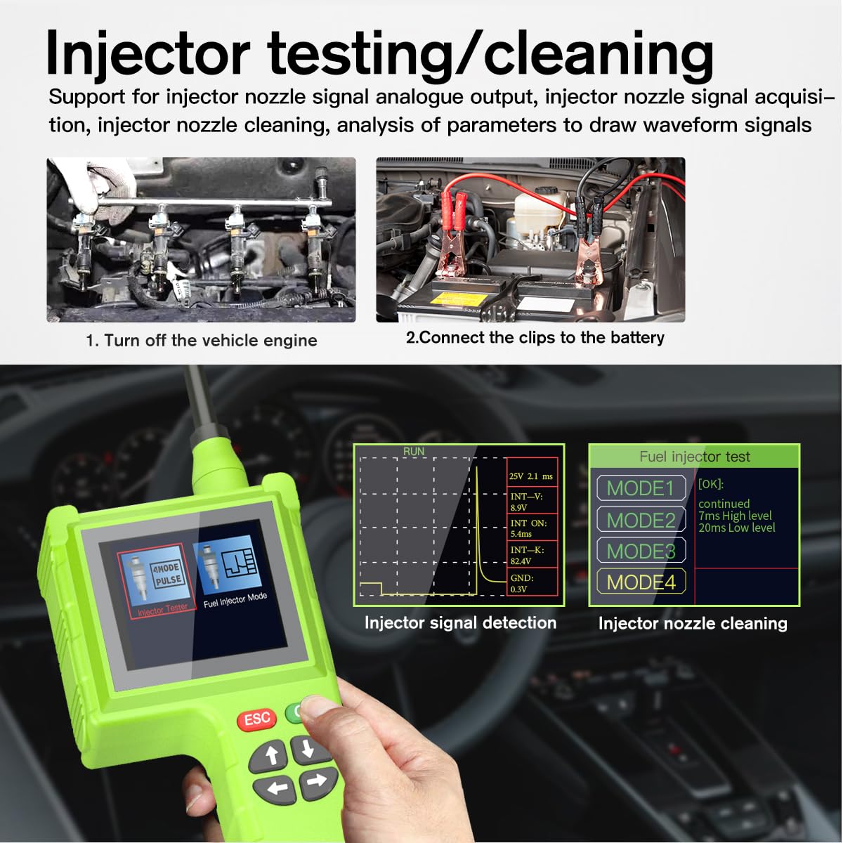 P200 Pro Power Circuit Probe Kit - 9V-48V Automotive Circuit Tester with Multimeter, Oscilloscope & Fuel Injector Tester for Car Electrical Diagnostics & Component Activation | Ideal for Mechanics & DIY Auto Repair