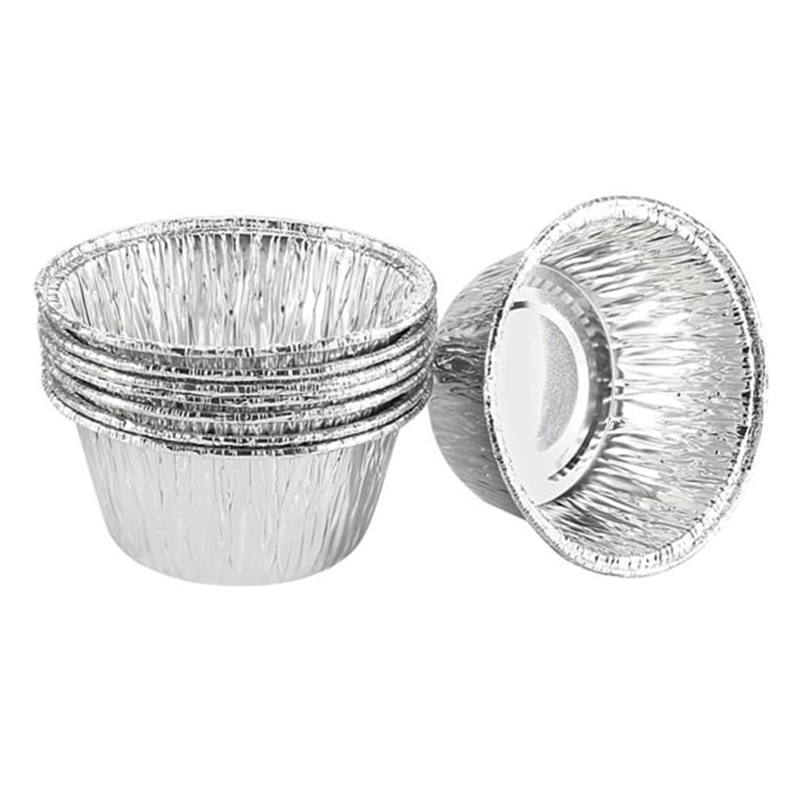 ANGEL’S PEEL LOUNGE 50-Pack 4 oz Disposable Aluminum Foil Baking Cups - Oven-Safe Ramekins for Cupcakes, Tarts, Souffles, Muffins & Creme Brulee - Perfect for Baking, Party Desserts & Food Prep
