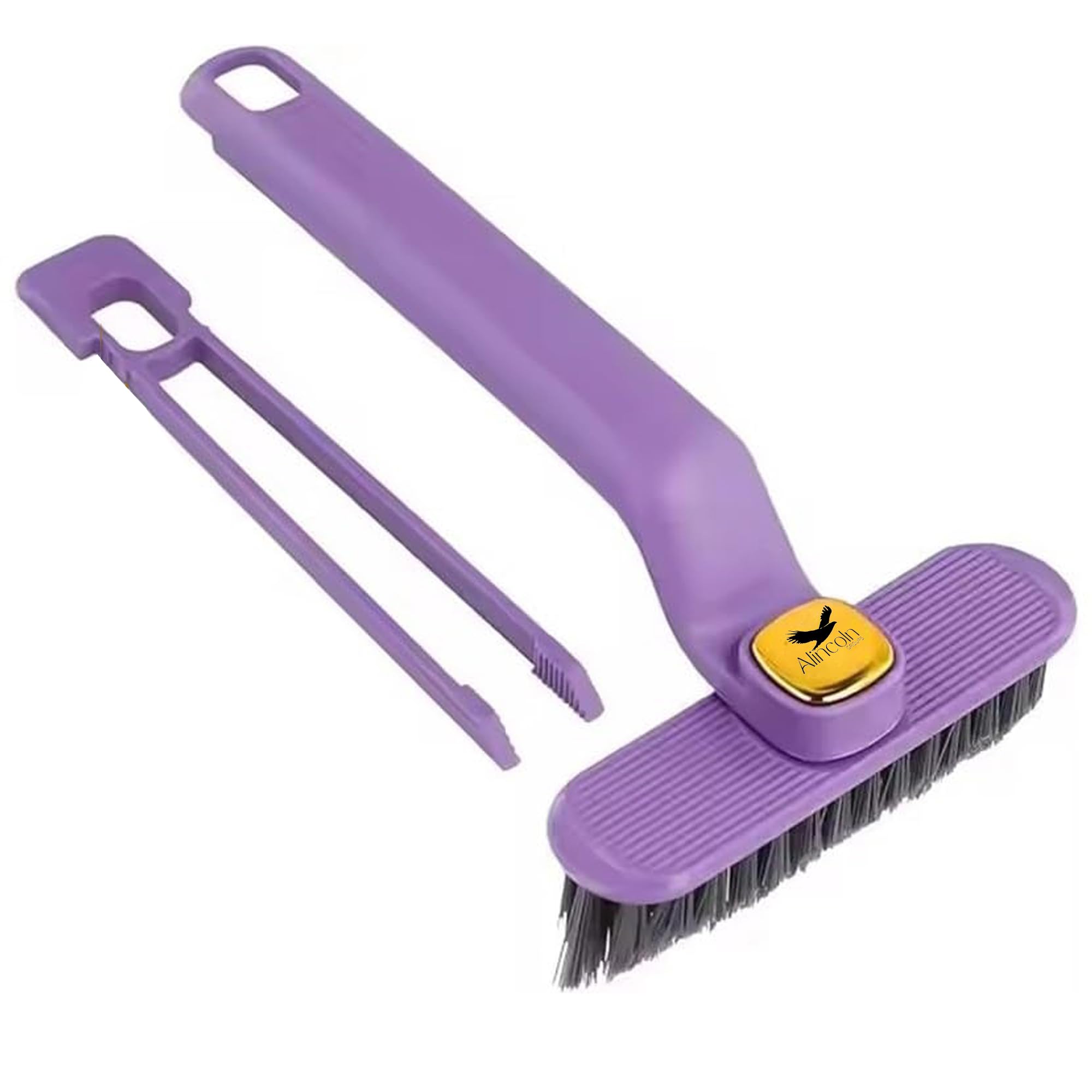 ALINCOLN 360° Rotating Toilet Cleaning Brush with Hard Bristles - Heavy Duty Bathroom Scrub Brush for Stubborn Stains - Compact Design for Efficient Cleaning - Perfect for Toilets, Tiles, Floors & Shower Cleaning