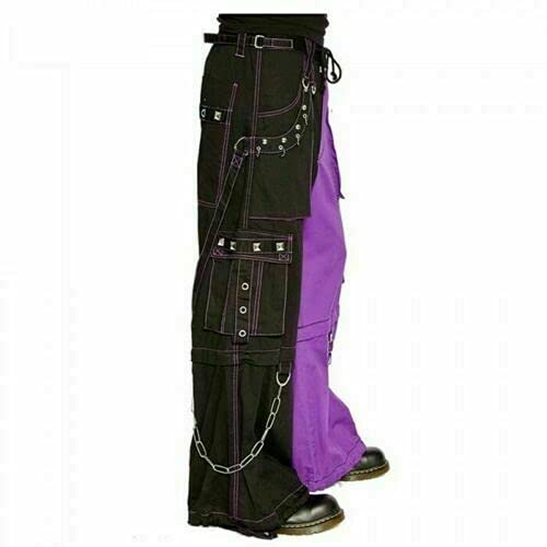 Gothic Bondage Men's Pants - Punk Rock Transformer Trousers | Purple Baggy Pants for Alternative Fashion & Cosplay | Perfect for Gothic Parties, Concerts & Halloween Costumes