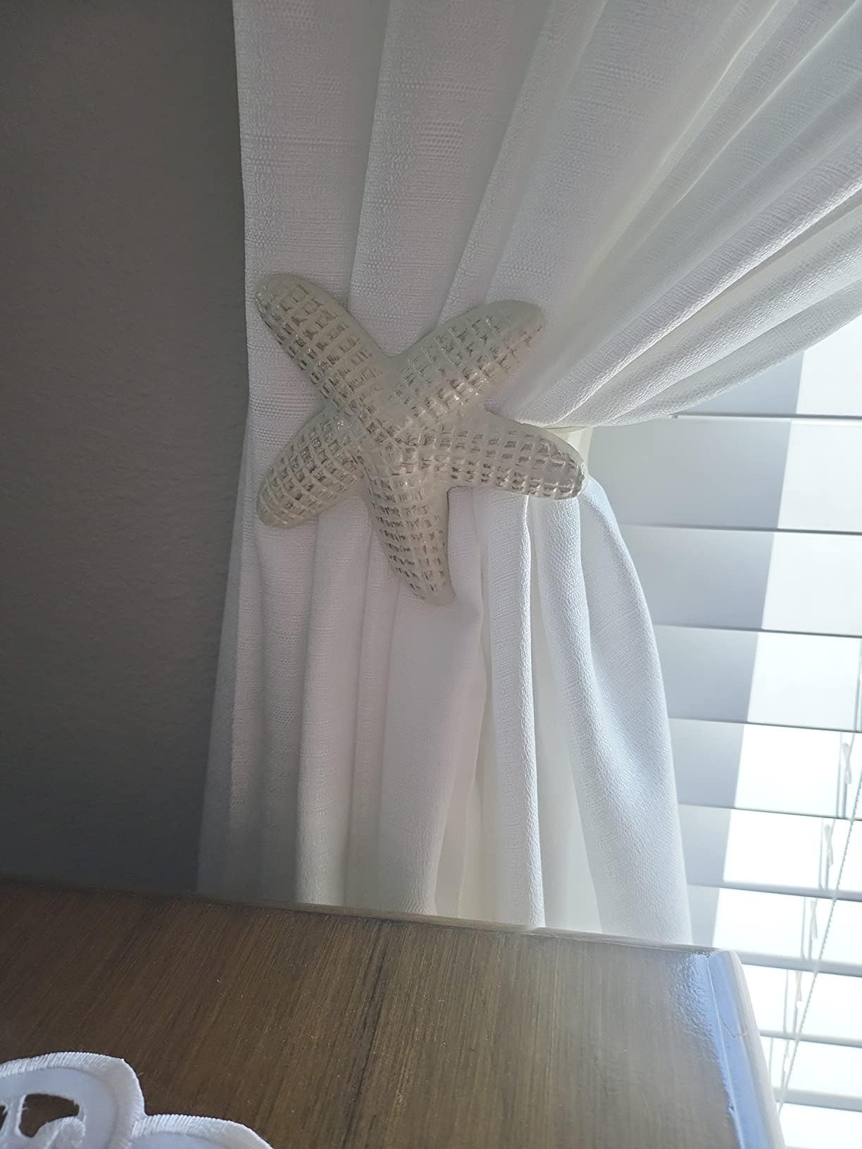 Premium Metal Nautical Starfish Curtain Tiebacks - Set of 4 for Windows, Drapes & Home Decor | Elegant Holdbacks for Bedroom, Living Room & Office | Coastal & Beach House Style