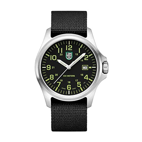 Case:silver, Dial:black, Band:black, Number:green