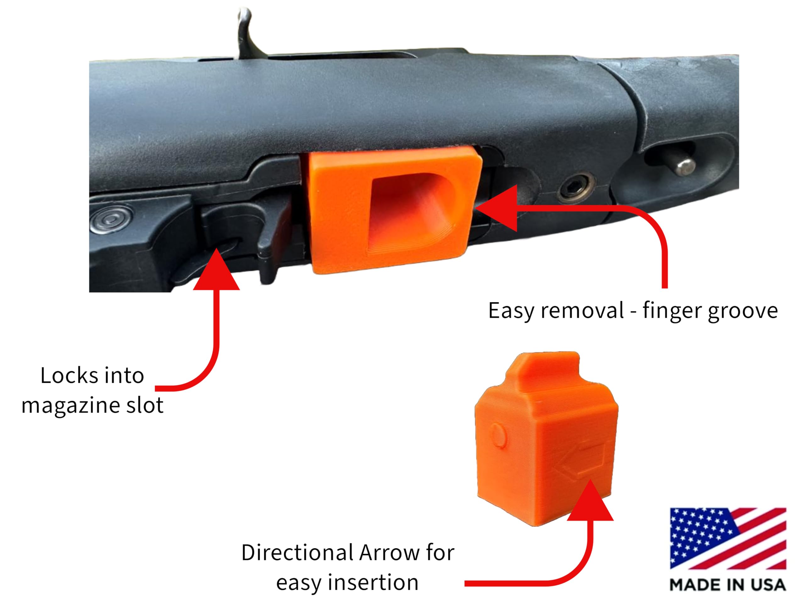 Ruger 10/22 & Charger Chamber Flag - Rimfire Precision Rifle Safety Indicator for Shooting Range & Gun Maintenance