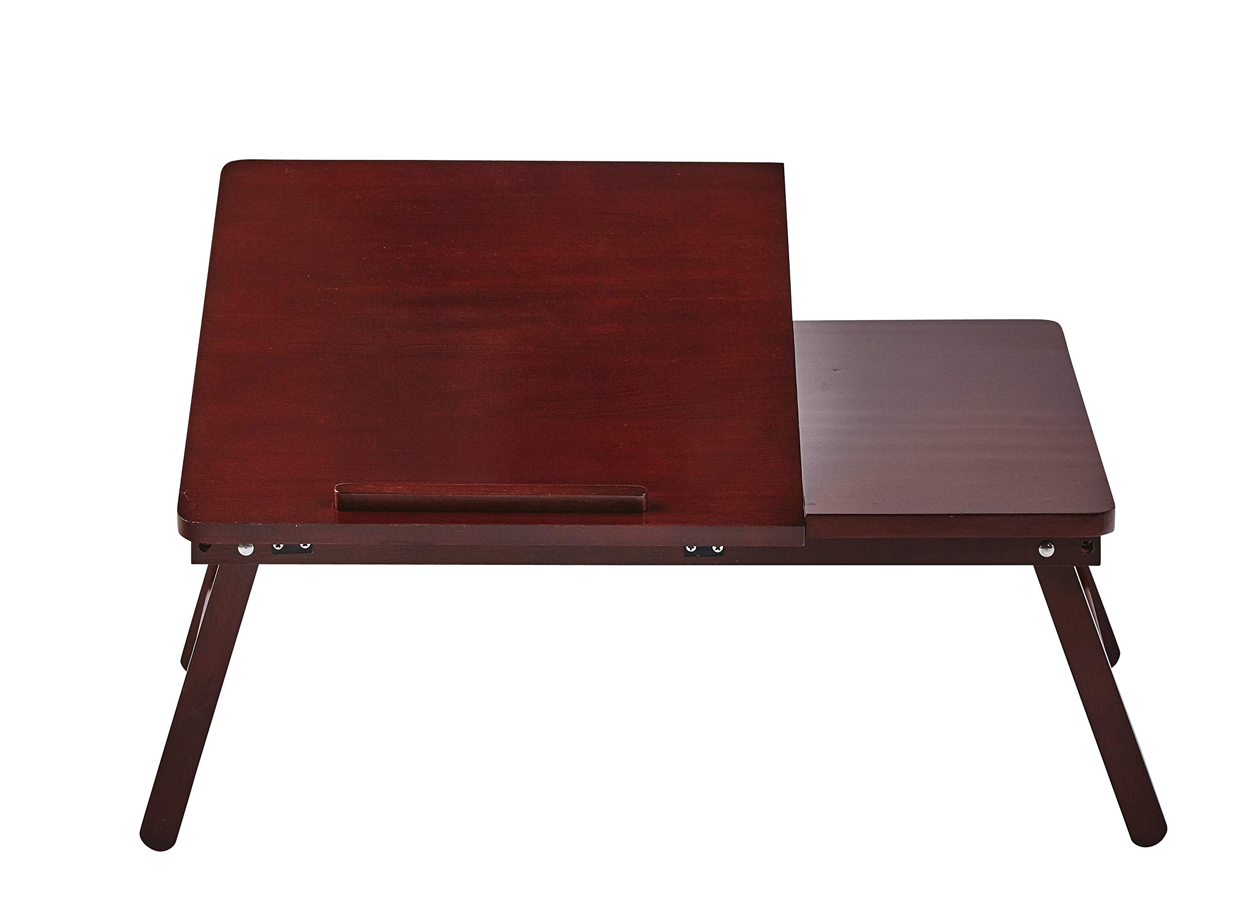 Amazon Basics Adjustable Lap Desk for Laptop & Reading - Portable Laptop Stand with Lift Top, Espresso Finish - Perfect for Work, Study & Bed Use