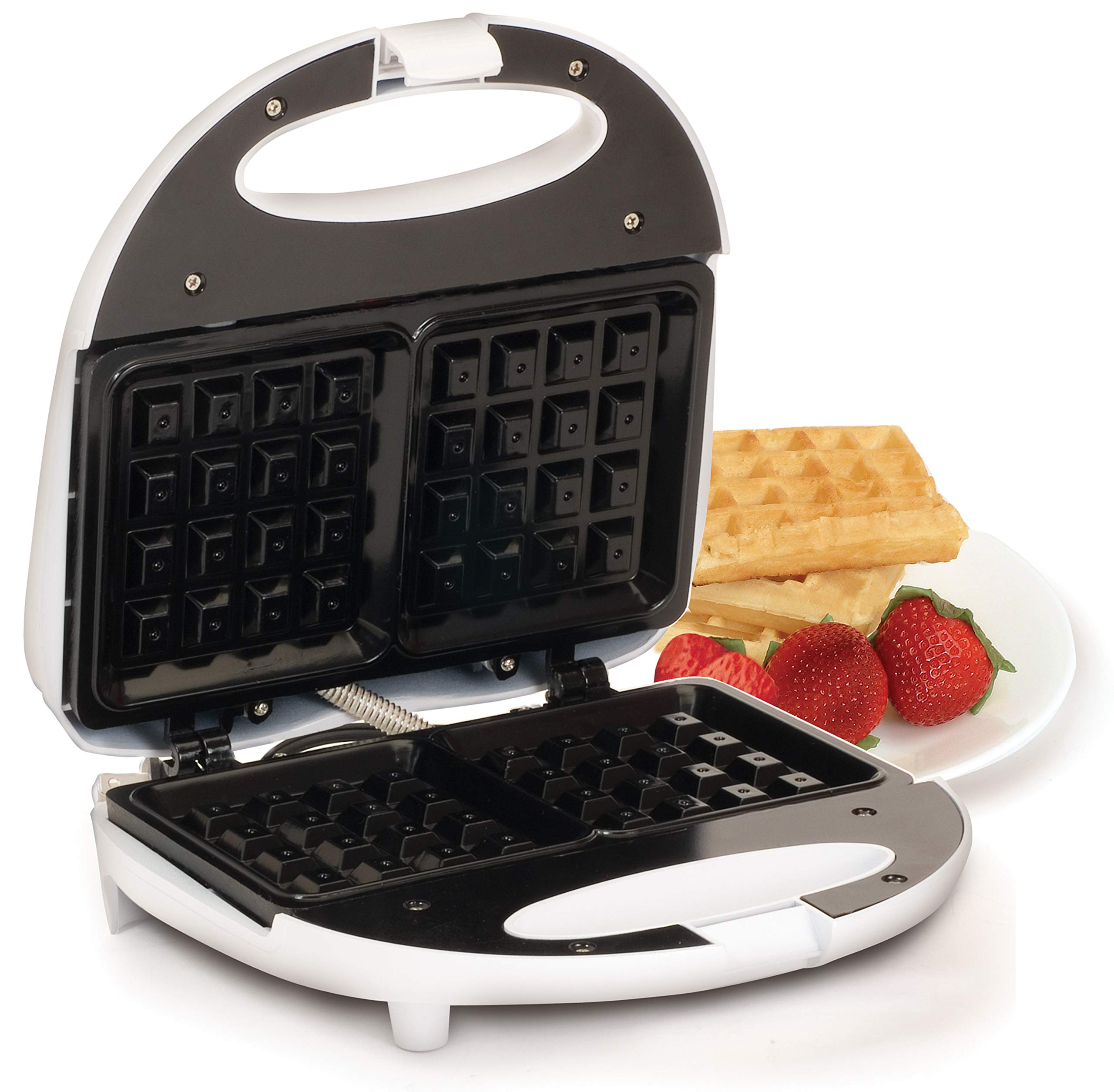 Elite Gourmet Belgian Waffle Maker - Nonstick, Black | Perfect for Breakfast & Snacks