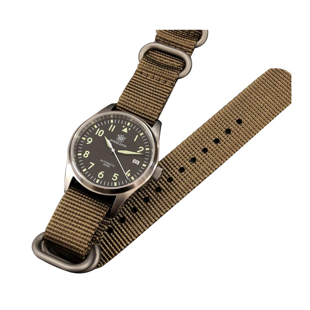 AMOY Automatic Luxury Men's Watches - Stainless Steel Sports Dive Watch with C3 Luminous, 200m Waterproof, Military Mechanical Pilot Watch for Men - Perfect for Diving, Business, and Everyday Wear