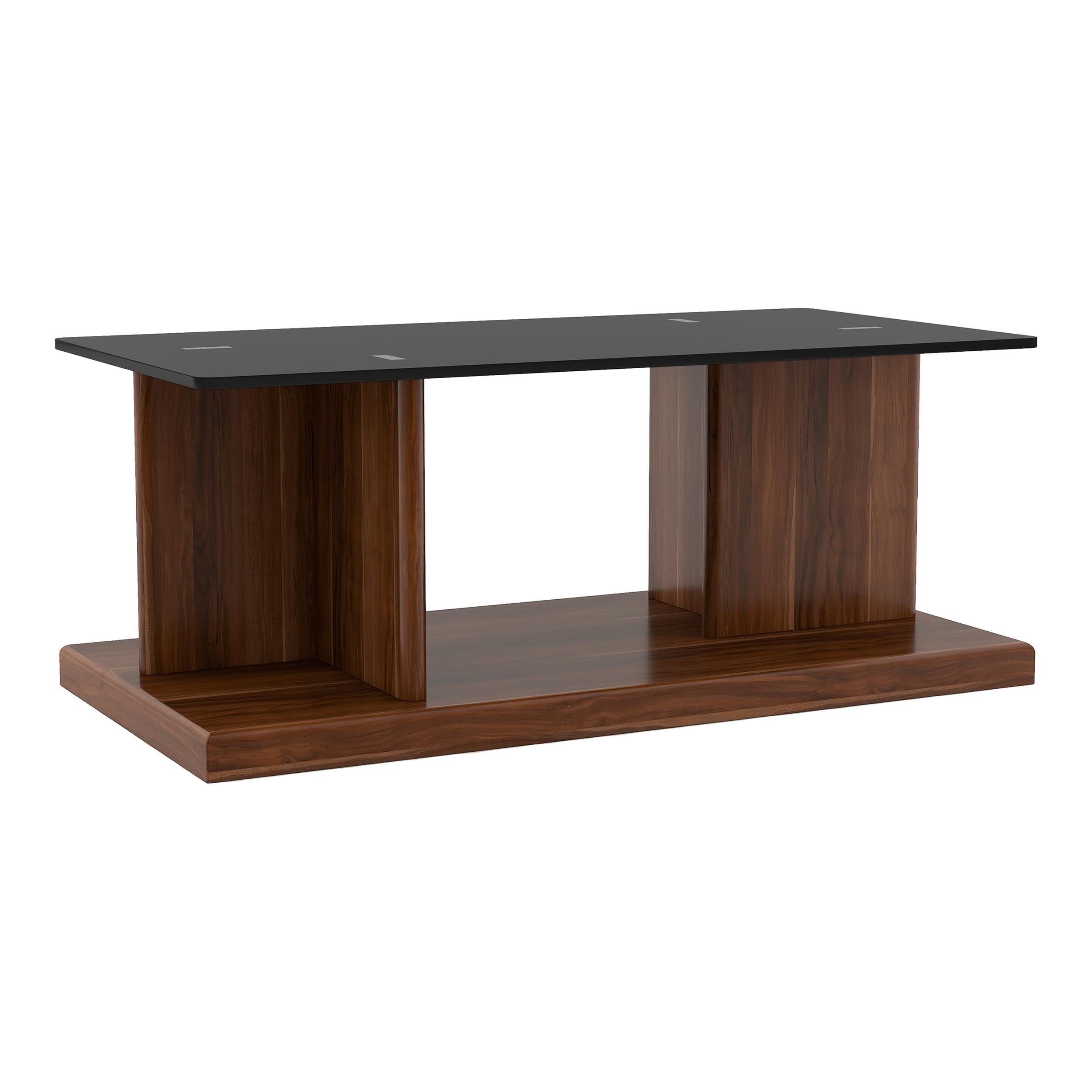 Thame Contemporary Dark Walnut Wood Coffee Table by Furniture of America - Perfect for Living Room, Lounge & Modern Home Decor