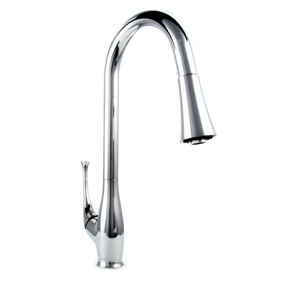 ZLINE CAS KF CH Chrome Single Handle Pull Down Kitchen Faucet - Modern Design for Easy Cooking & Dishwashing in Home Kitchen