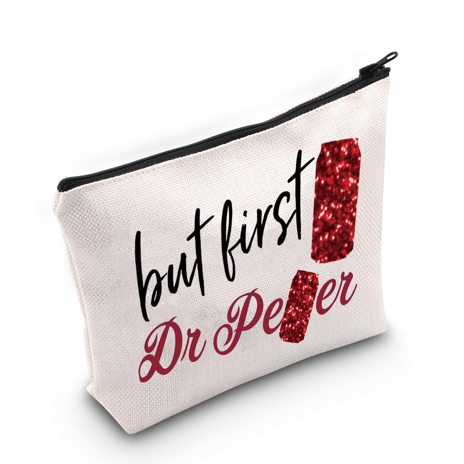 LEVLO Funny Drinks Lover Cosmetic Makeup Bag - Cute Zipper Pouch for Drinks Fans - Perfect Gift for Friends & Family - Ideal for Travel, Parties, and Daily Makeup Storage (First Pepper Design)