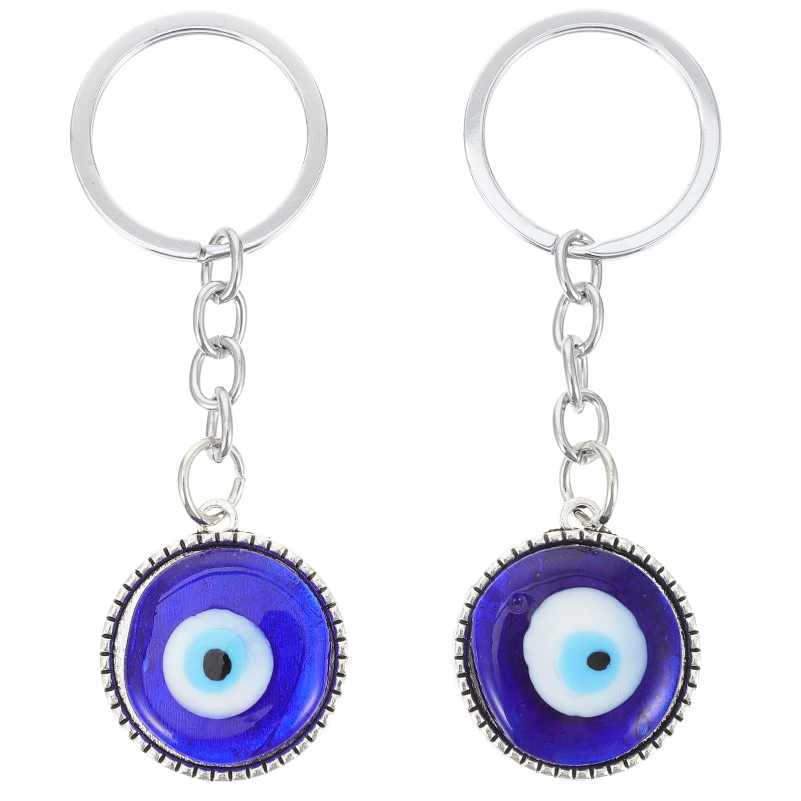 Evil Eye Keychain - Blue Amulet Pendant for Car & Home (2pcs)