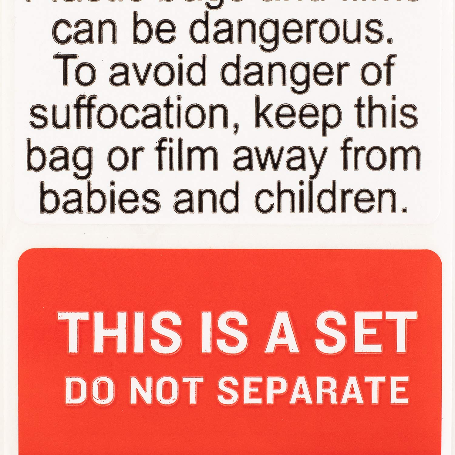 Suffocation Warning Labels/Stickers (2