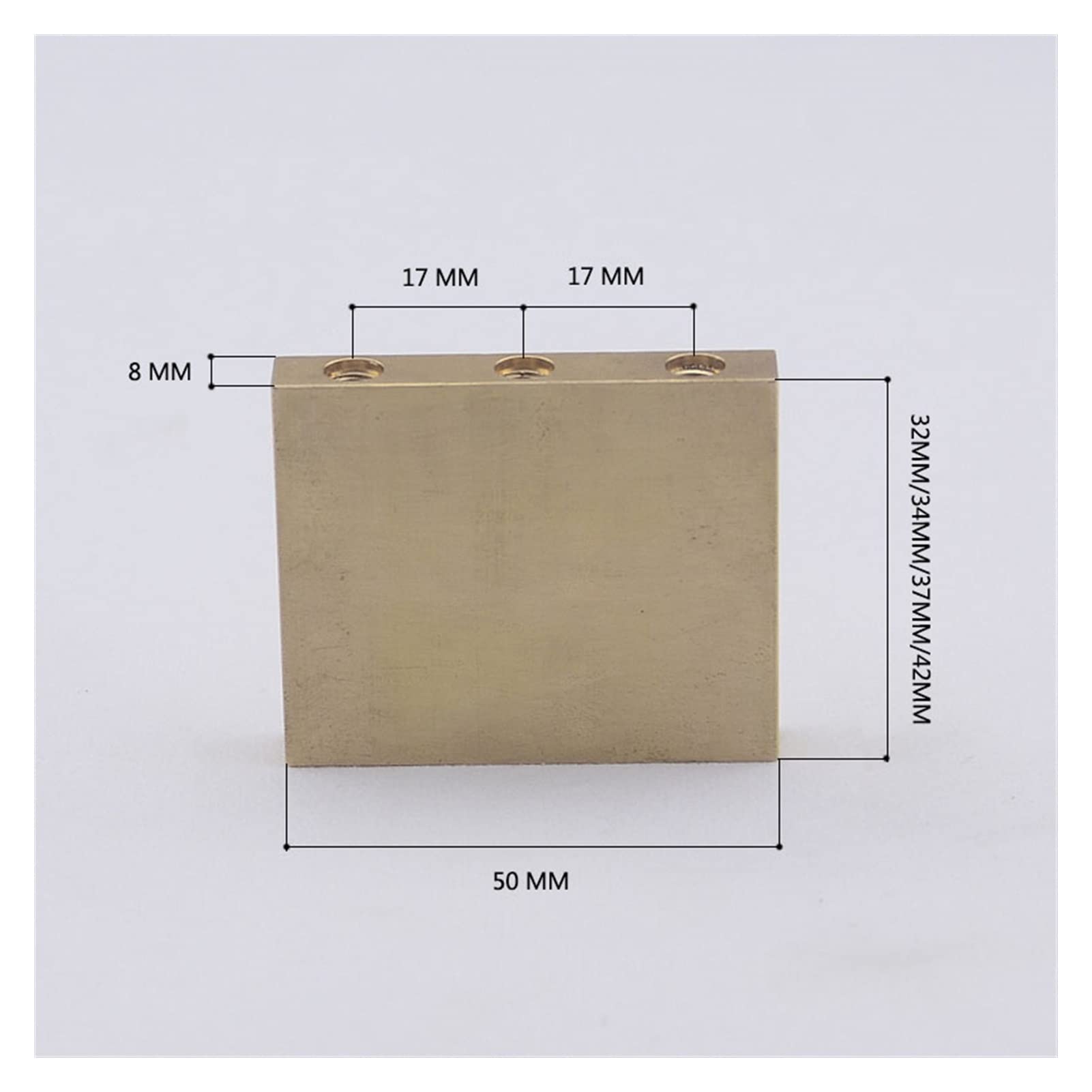 1 Piece Electric Guitar Brass Block for Tremolo System Bridge - 42mm Upgrade Part for Stratocaster Style Guitars - Improve Sustain & Tone - Perfect for Rock, Blues & Metal Performances