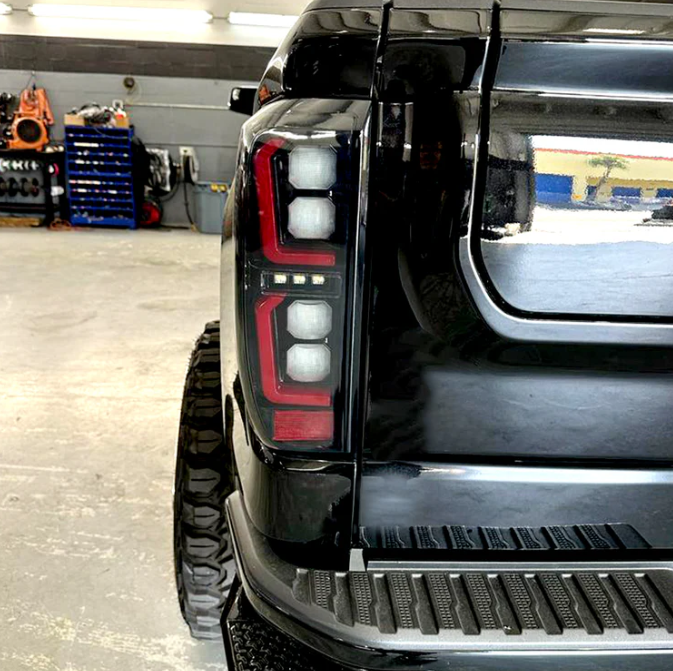 GMC Sierra 2500/3500 2020-2023 LED Tail Lights - Smoked OLED Replacement for OEM - Perfect for Night Driving & Off-Road Adventures