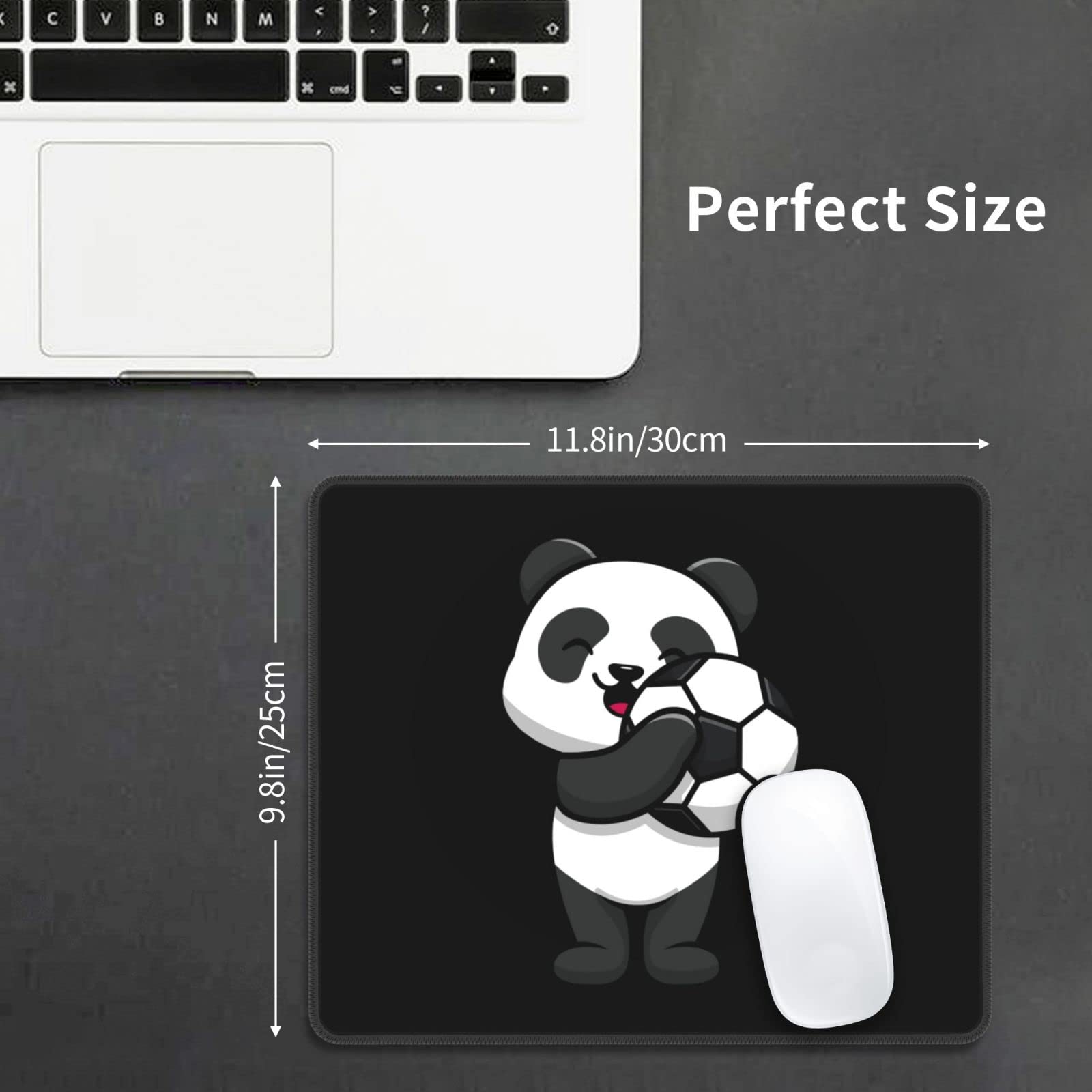 SIYTUAU Cute Panda Hugging Football Mouse Pad - Waterproof, Non-Slip Rubber Gaming Mouse Pad (10x12 inches) for Laptop, Office & PC Use - Perfect for Work, Gaming & Home Decor