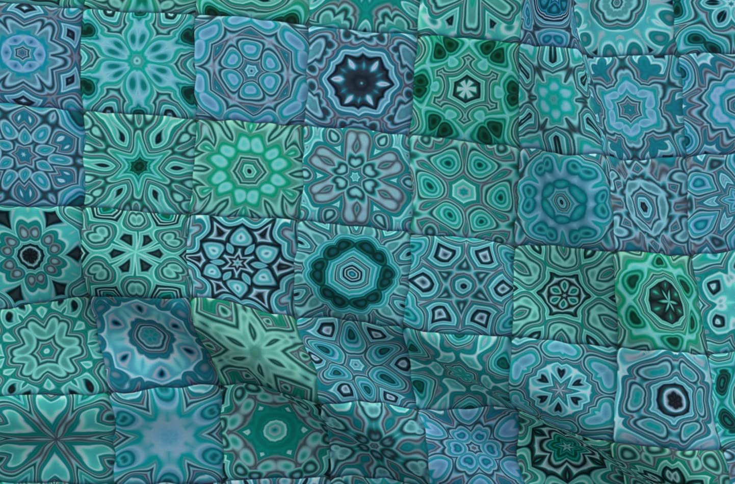 Premium Spoonflower Fabric - Floral Turquoise Squares Printed on Soft Minky Fabric by The Yard - Perfect for Sewing Baby Blankets, Quilt Backing & Plush Projects - DIY Nursery Decor & Cozy Home Crafts