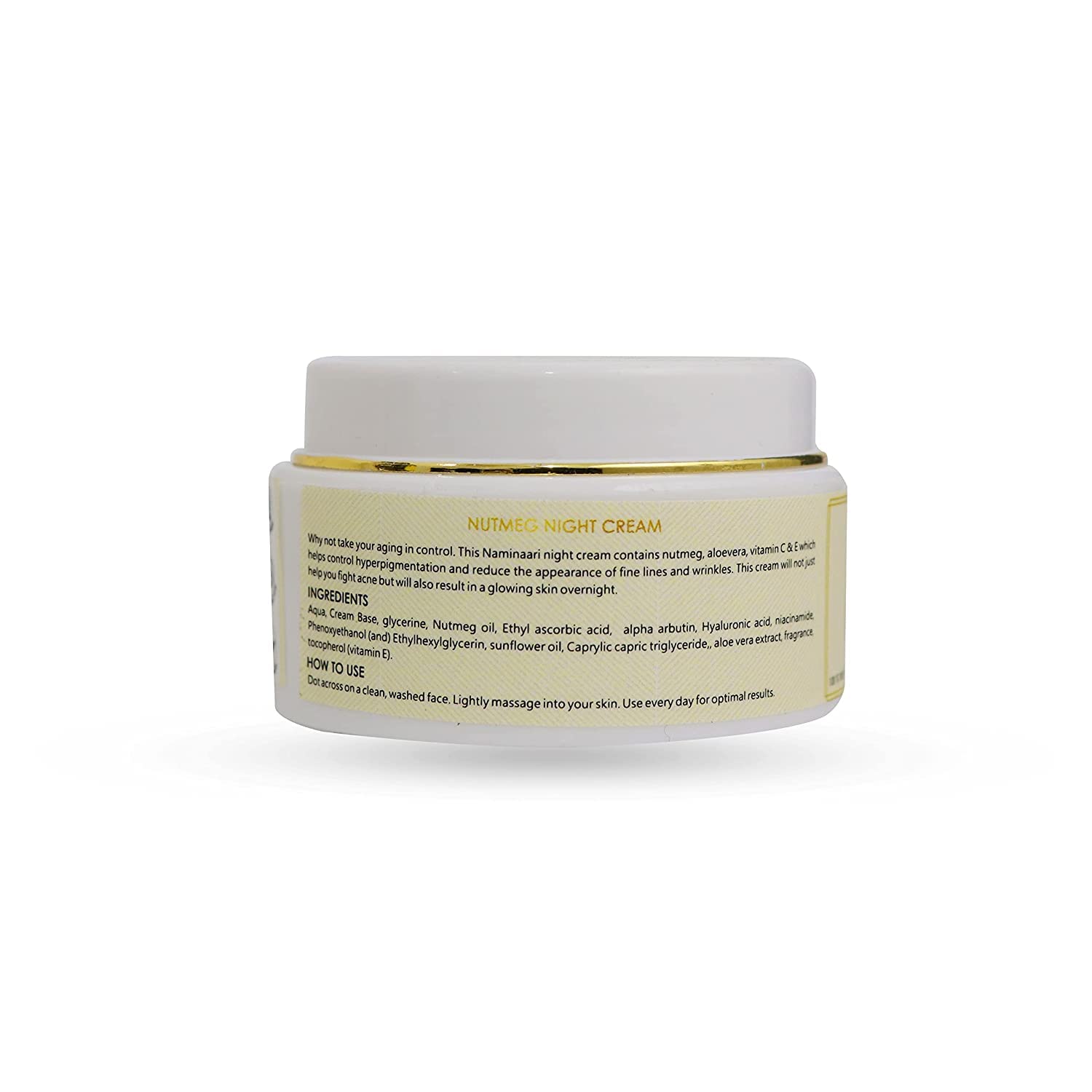 Naminaari Nutmeg Night Cream for Women - Dark Spot Remover, Anti-Aging & Hydrating Pigmentation Treatment with Saffron for Glowing Skin (50g) | Daily Moisturizer for Face Radiance & Even Skin Tone | Perfect for Nighttime Skincare Routine