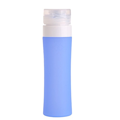 Refillable Silicone Squeeze Bottle - 60ml Portable Travel Container for Shampoo, Conditioner, Shower Gel & Lotion (Blue) | Ideal for Gym, Travel & Home Use