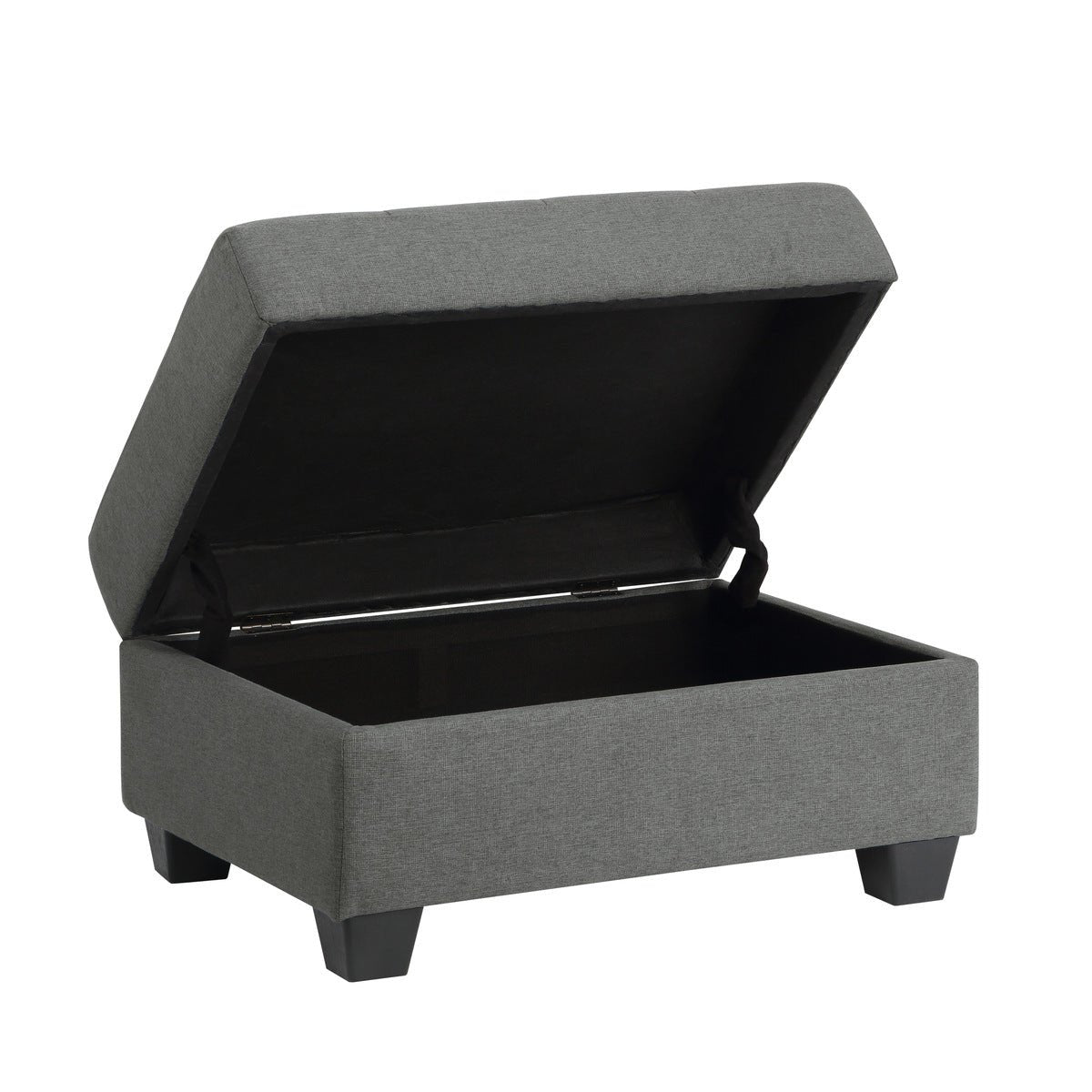 Dunstan Dark Gray Storage Ottoman - Versatile Footrest, Seating & Hidden Storage for Living Room, Bedroom & Office - Perfect for Small Spaces & Home Organization