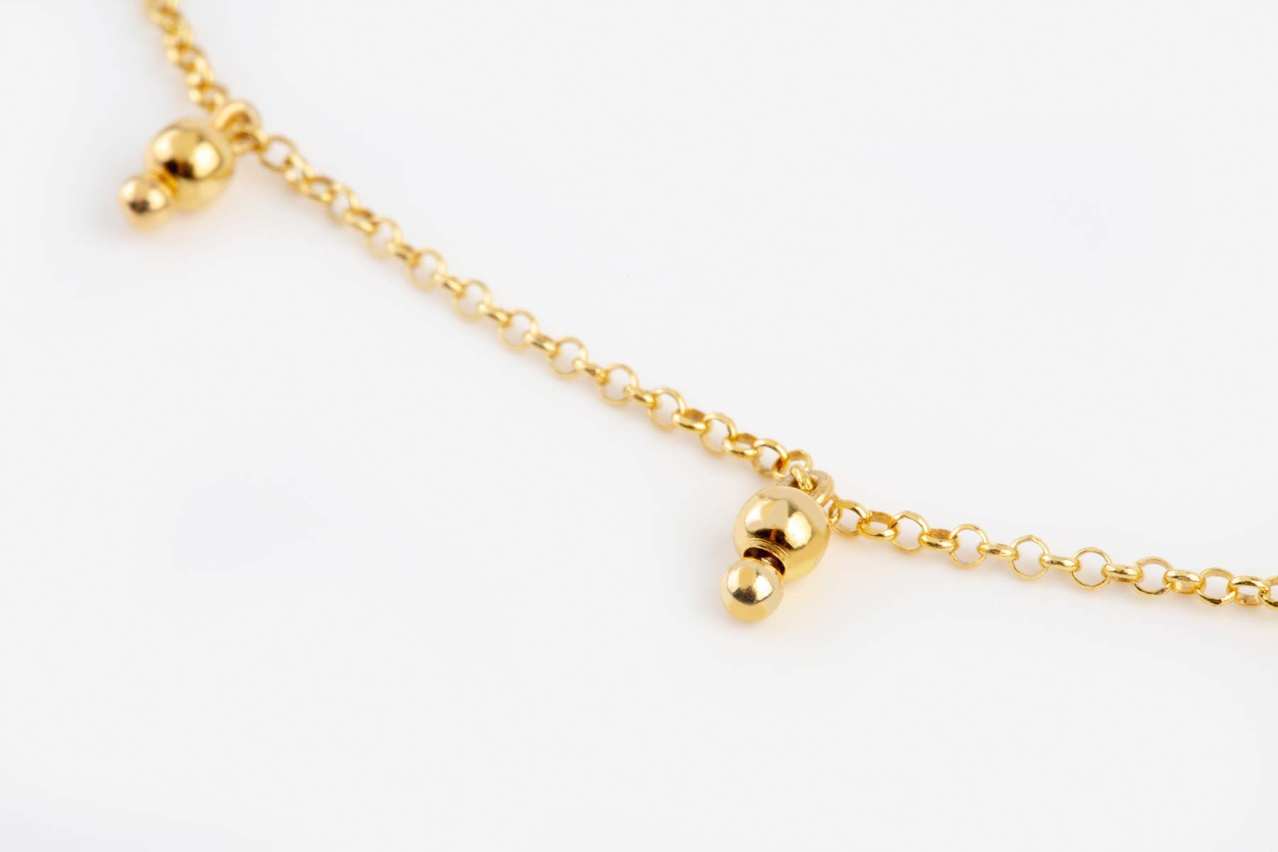 Elegant Jewelry Box DUTY-FREE 3 Ball Necklace - Dainty Solid Gold Ball Necklace, Three Ball Pendant Necklace, Symbolic Boho Gift for Women - Perfect for Weddings, Anniversaries & Everyday Elegance