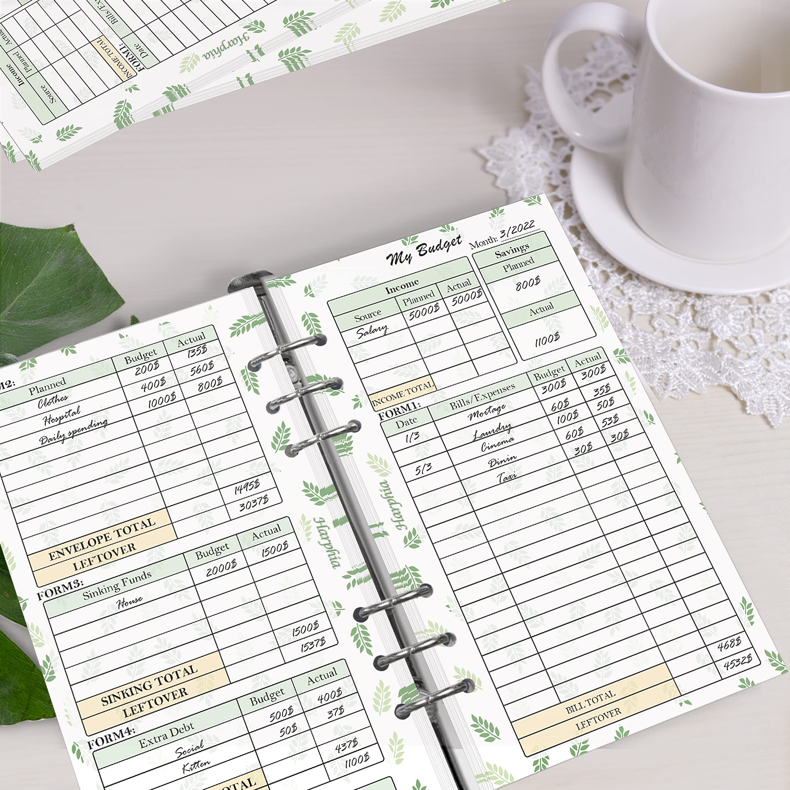 2025 6-Hole Planner Refill Inserts - 2 Pack, 6.75