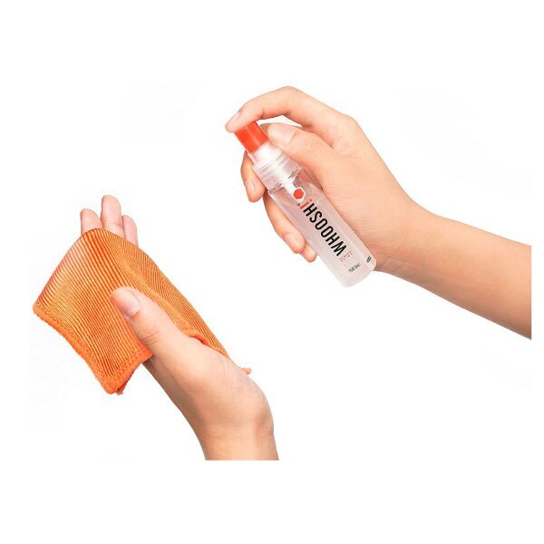 Whoosh Screen Shine Duo - 100ml Screen Cleaner & 8ml Microfiber Cloth Kit | Perfect for Smartphones, Laptops, TVs & Glasses | Streak-Free Cleaning Solution