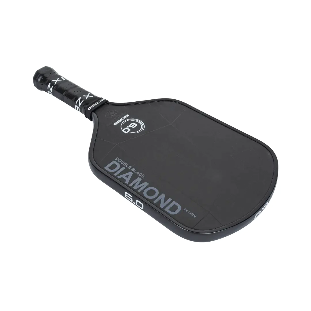 Six Zero Double Black Diamond 16mm Premium Pickleball Paddle - Professional Carbon Fiber Surface for Enhanced Spin & Control - Perfect for Competitive Play & Tournament Use