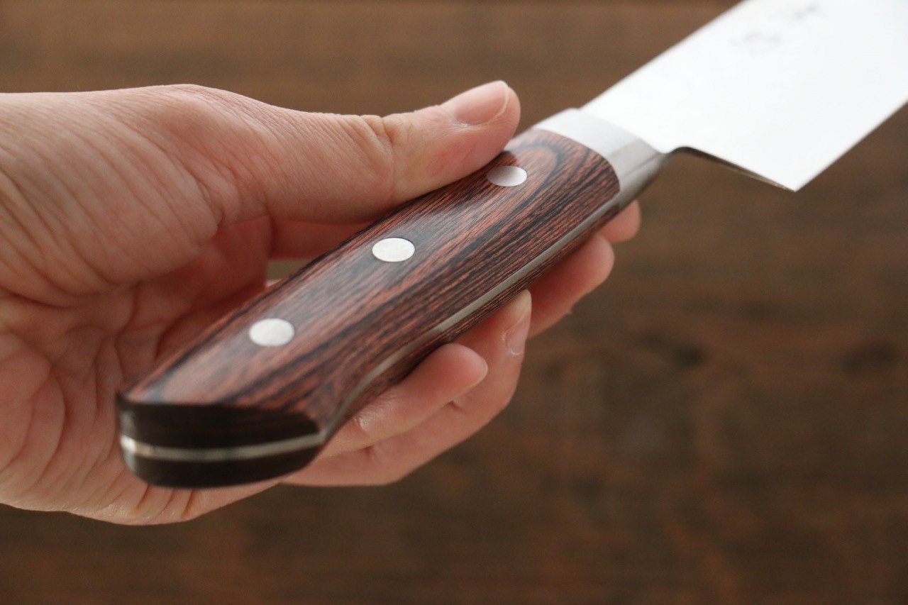 Premium Seisuke VG10 33-Layer Damascus Santoku Knife 180mm with Mahogany Handle - Japanese Kitchen Knife for Slicing, Dicing & Precision Cooking