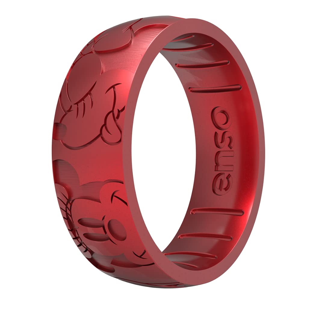 Disney Mickey Mouse & Minnie Mouse Silicone Wedding Bands for Couples - Comfortable, Durable, and Safe for Active Lifestyles - Perfect for Workouts, Swimming, Travel, and Everyday Wear