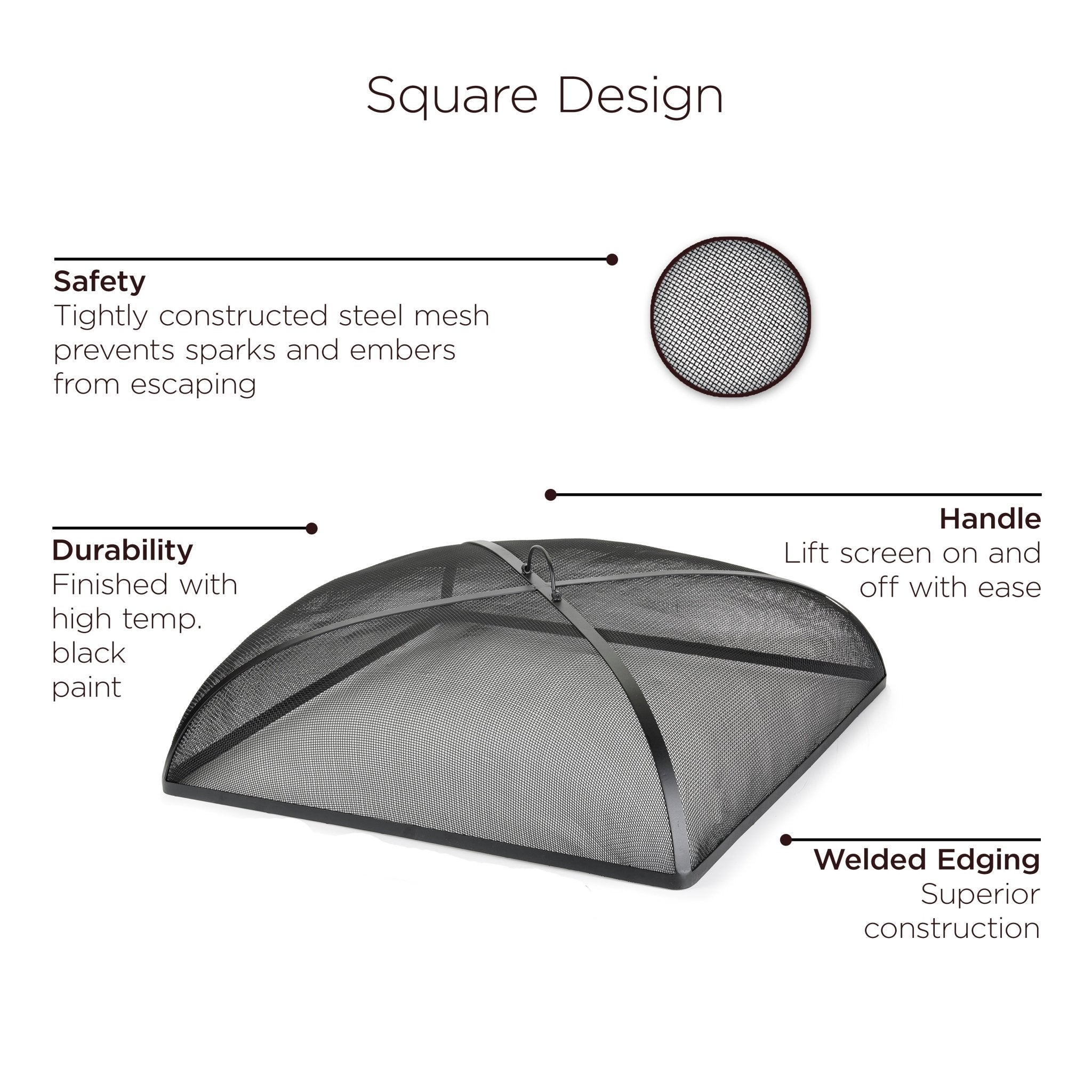 30 Square Spark Screen - High-Quality Fireproof Mesh Screen for Fire Pits & Campfires | Perfect for Outdoor Gatherings, Backyard BBQs & Camping Trips
