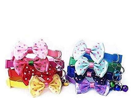 SR VISION Dog Collar with Bell & Bow Tie - Adjustable Cute Safety Collar for Puppies & Small Dogs (Multiple Colors) - Perfect for Daily Walks, Pet Photos & Special Occasions