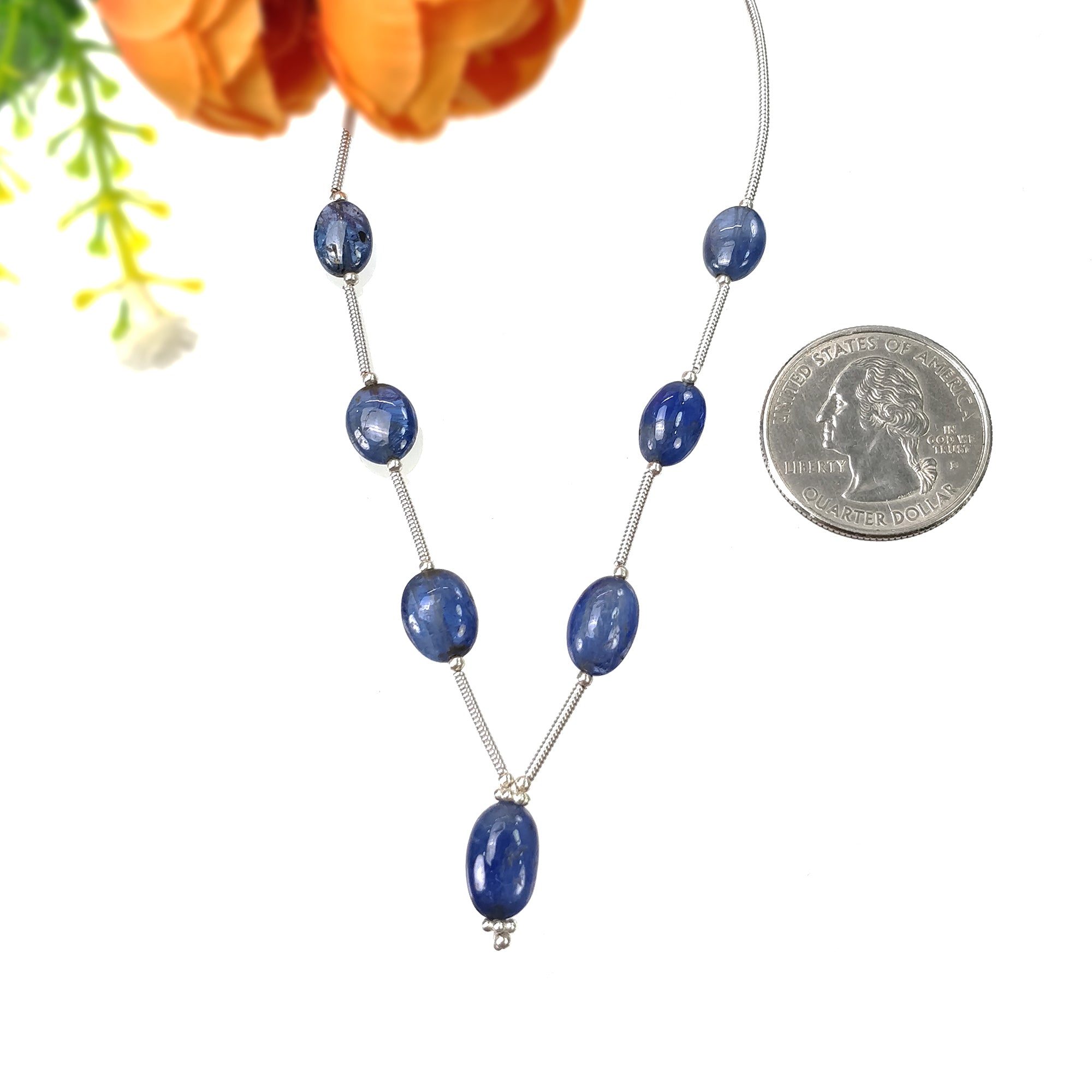 Natural Untreated Burmese Blue Sapphire Loose Beads - 25.00cts Oval Shape Plain Nuggets (9x7mm & 11x7mm) for Jewelry Making, DIY Crafts & Gemstone Collection