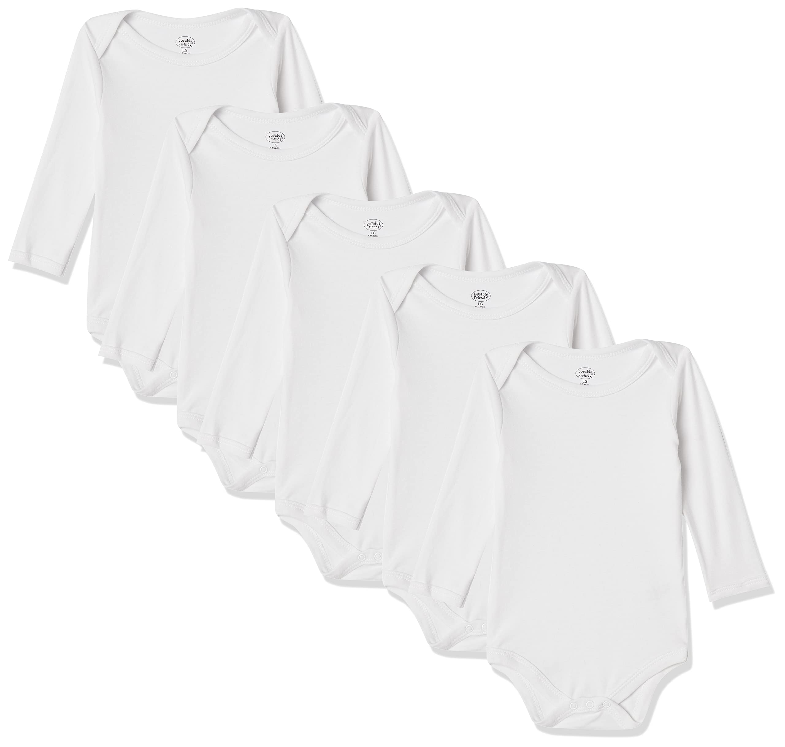 Luvable Friends Unisex Baby Cotton Long-Sleeve Bodysuits - Soft & Comfortable Onesies for Newborns, Infants & Toddlers - Perfect for Everyday Wear, Playtime & Photo Shoots