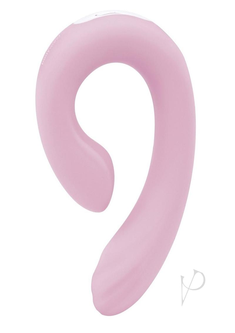 Bodywand ID Swirl Rechargeable Silicone Vibrator with Clitoral Stimulator - Pink | Powerful G-Spot & Clit Massager for Women | Perfect for Solo Play & Couples Intimacy