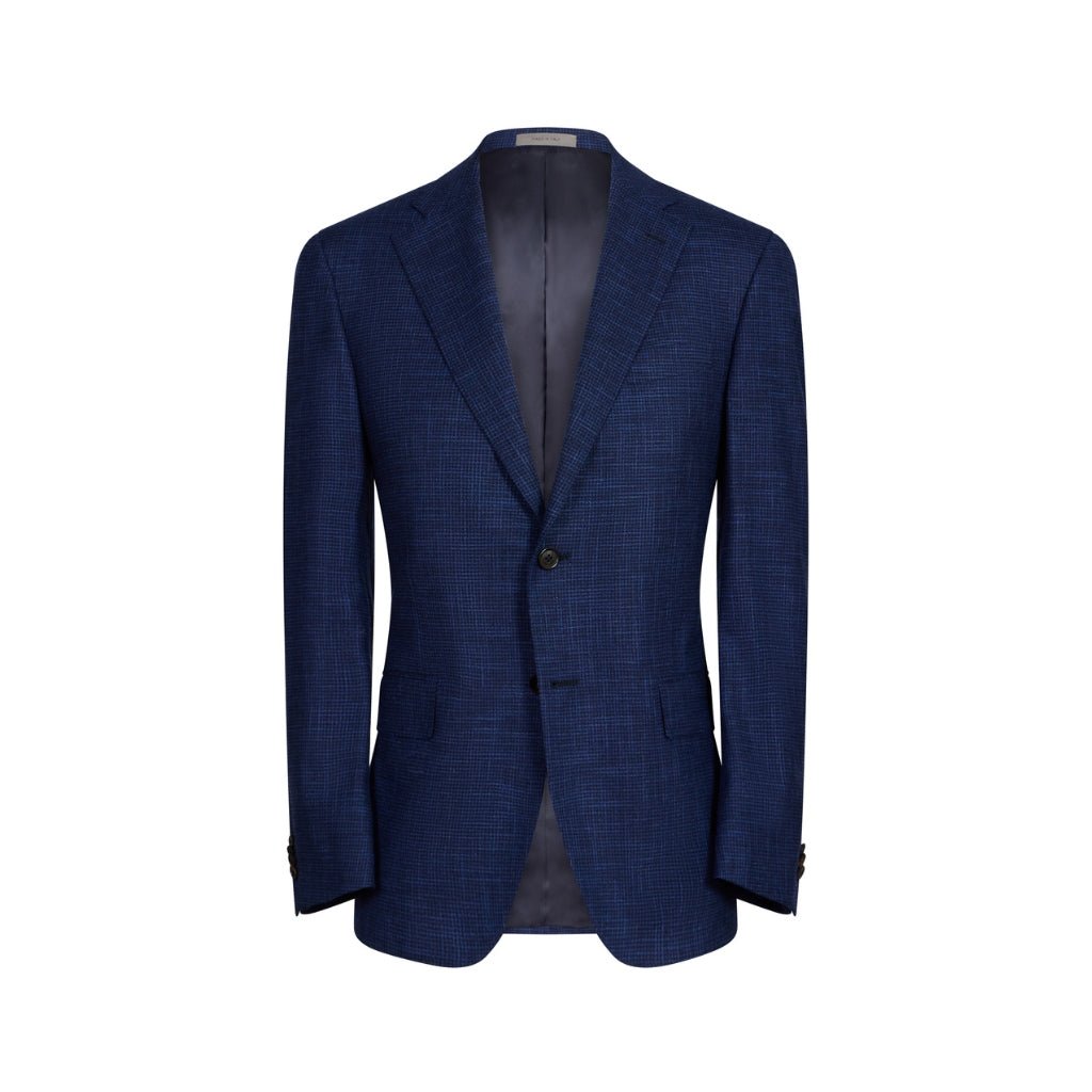 Corneliani Men's Navy Blue Twill Blazer Jacket - Classic Slim Fit Formal Blazer for Business, Office & Special Occasions