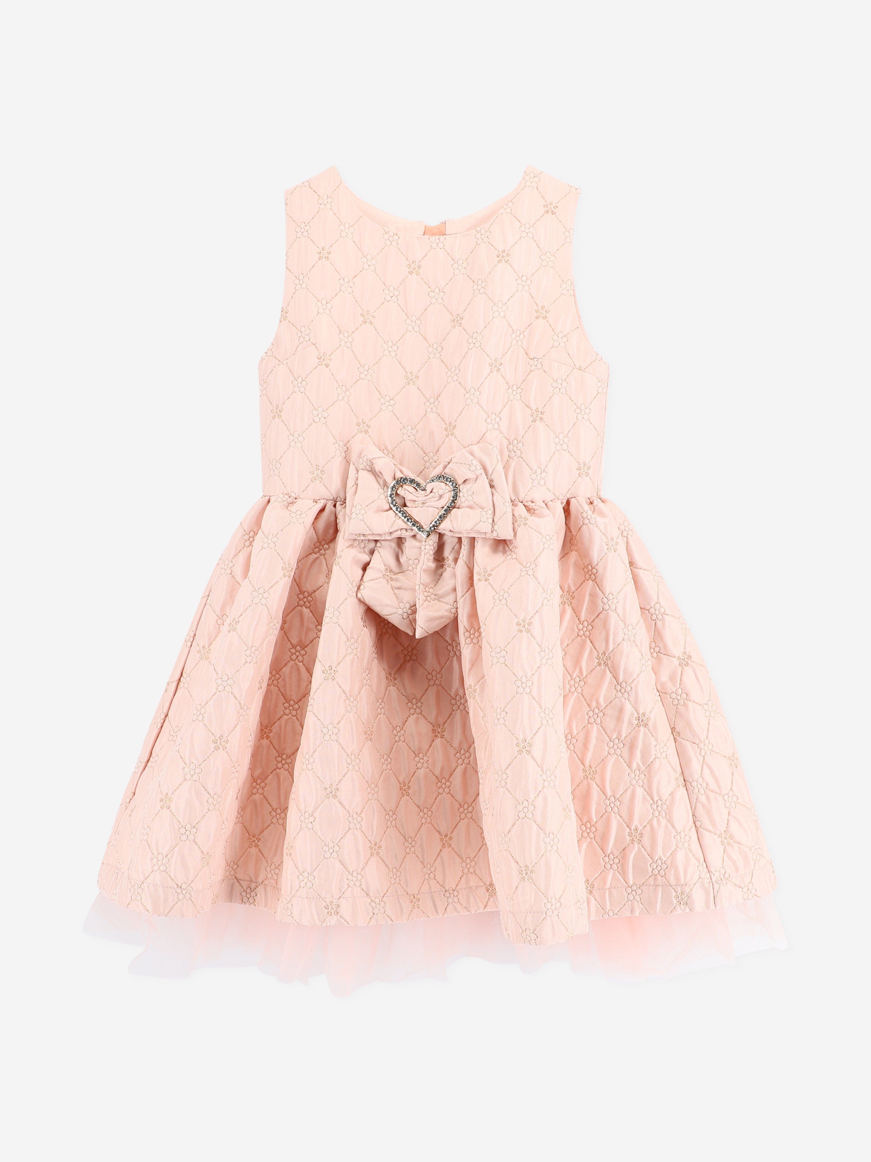 Angels Face Girls Monty Floral Jacquard Dress - Pink Floral Print Party Dress for Toddler Girls, Perfect for Birthday Parties, Easter, and Special Occasions