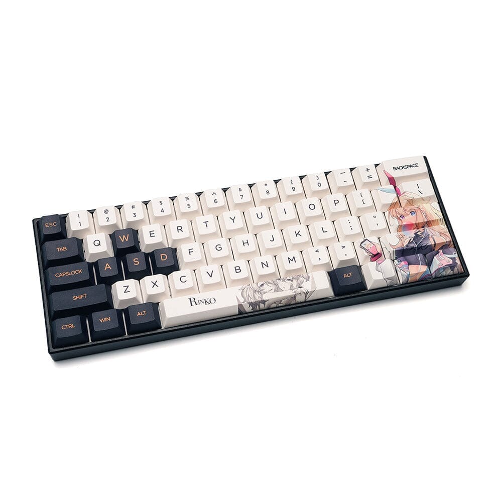 Z Review Rinko Touch Cherry Profile Keycaps Set - PBT Dye-Sub Keycap Set for Mechanical Keyboards (87/104/108 Keys) - Perfect for Gaming, Typing & Office Work
