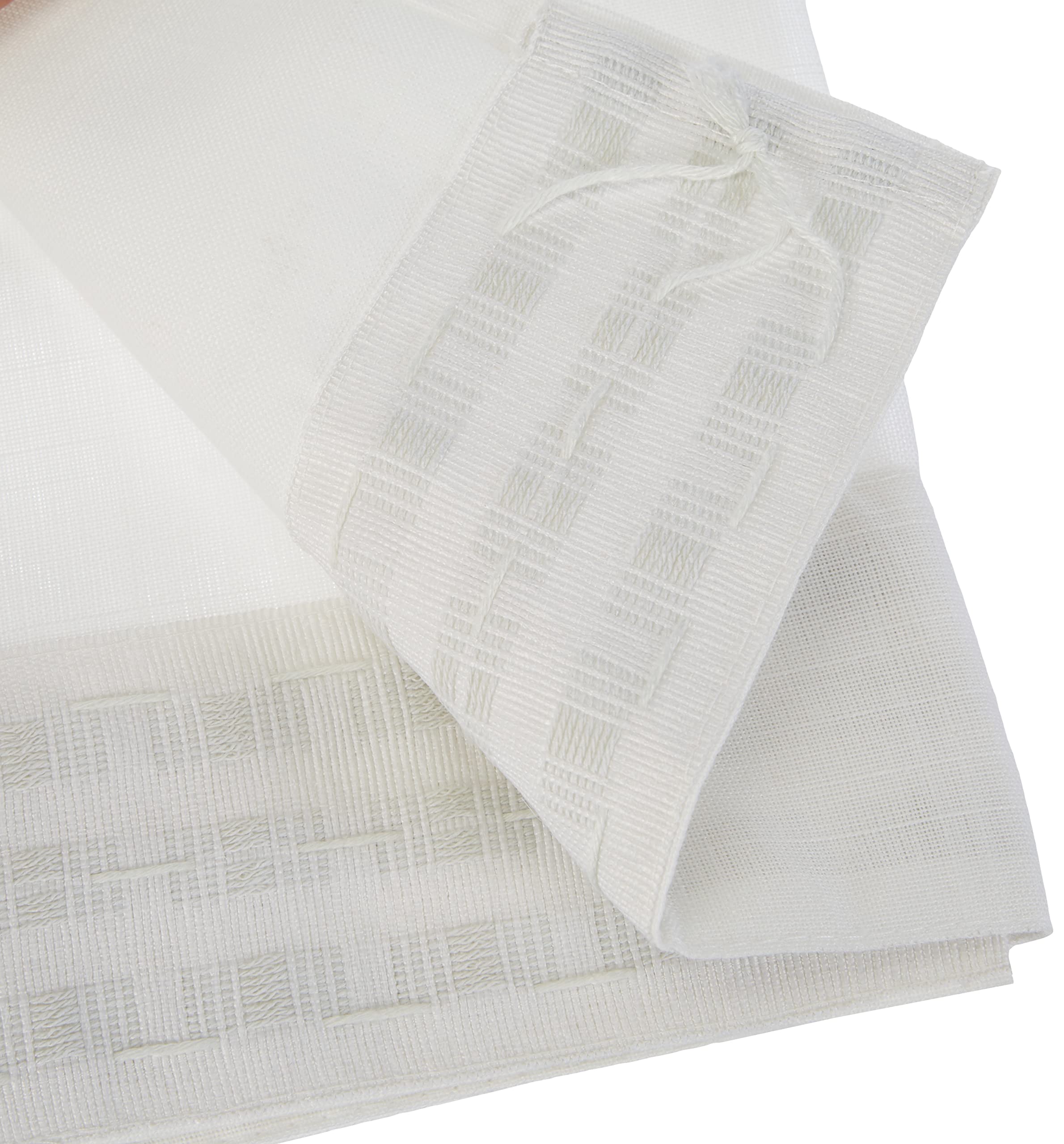 Poppy Gingham Kitchen Curtains - Embroidered Red & White Window Drapes 46x48 Inches with Tie Backs - Farmhouse Style for Windows, Cafe, Dining Room Decor