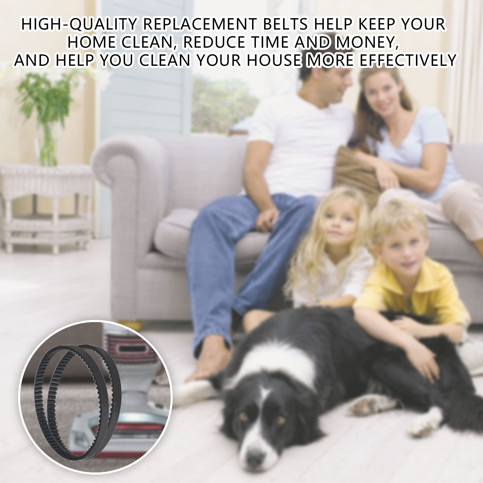 2Pcs Vacuum Cleaner Belts Replacement Compatible with Shark Rotator Lift-Away NV500 NV501 NV502 NV503 NV505 NV500W - Durable Fit for Pet Hair, Carpet Cleaning & Home Maintenance