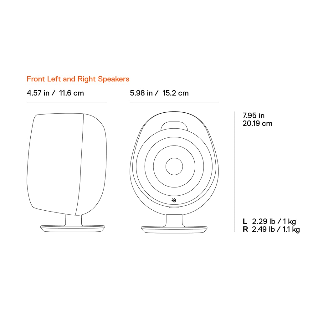 SteelSeries Arena 3 2.0 Desktop Gaming Speakers - High-Fidelity Immersive Audio with 4