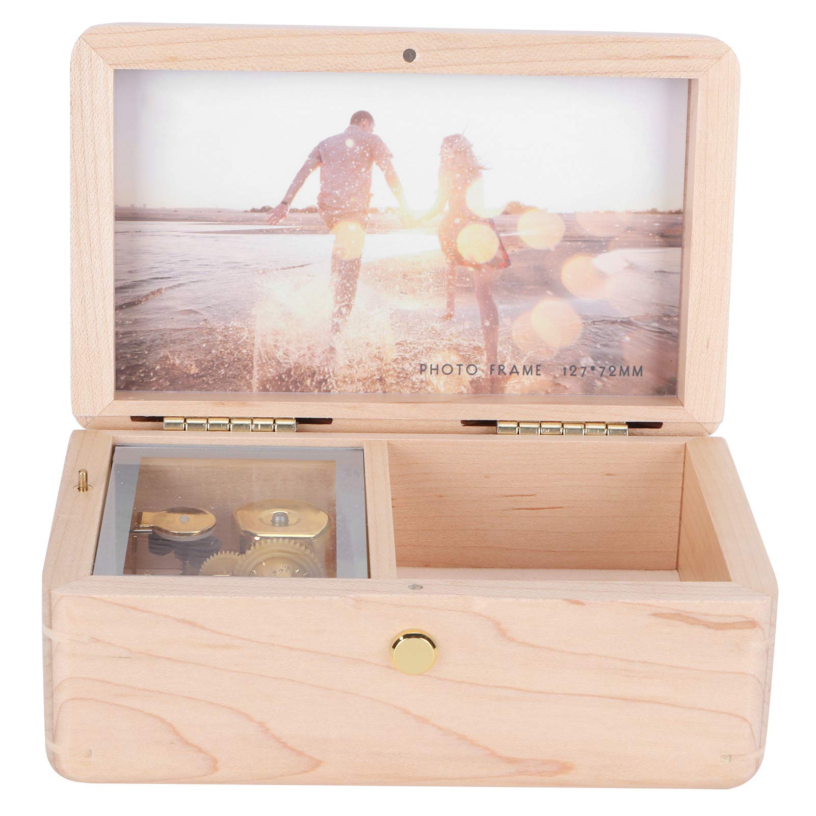 Yosoo Hand Crank Wooden Music Box with Photo Frame - Romantic Musical Gift for Christmas, Valentine's Day, Anniversaries & Special Occasions | Perfect for Bedroom Decor, Wedding Favors & Keepsake Memories