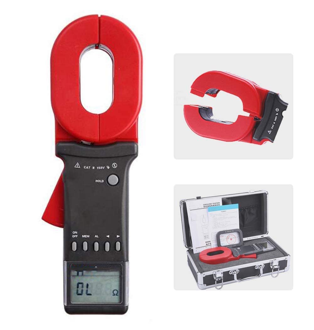 Professional Clamp-On Earth Ground Resistance Tester - 0.01 to 200 Ohm Measuring Range - Ideal for Electrical Safety Testing & Industrial Maintenance
