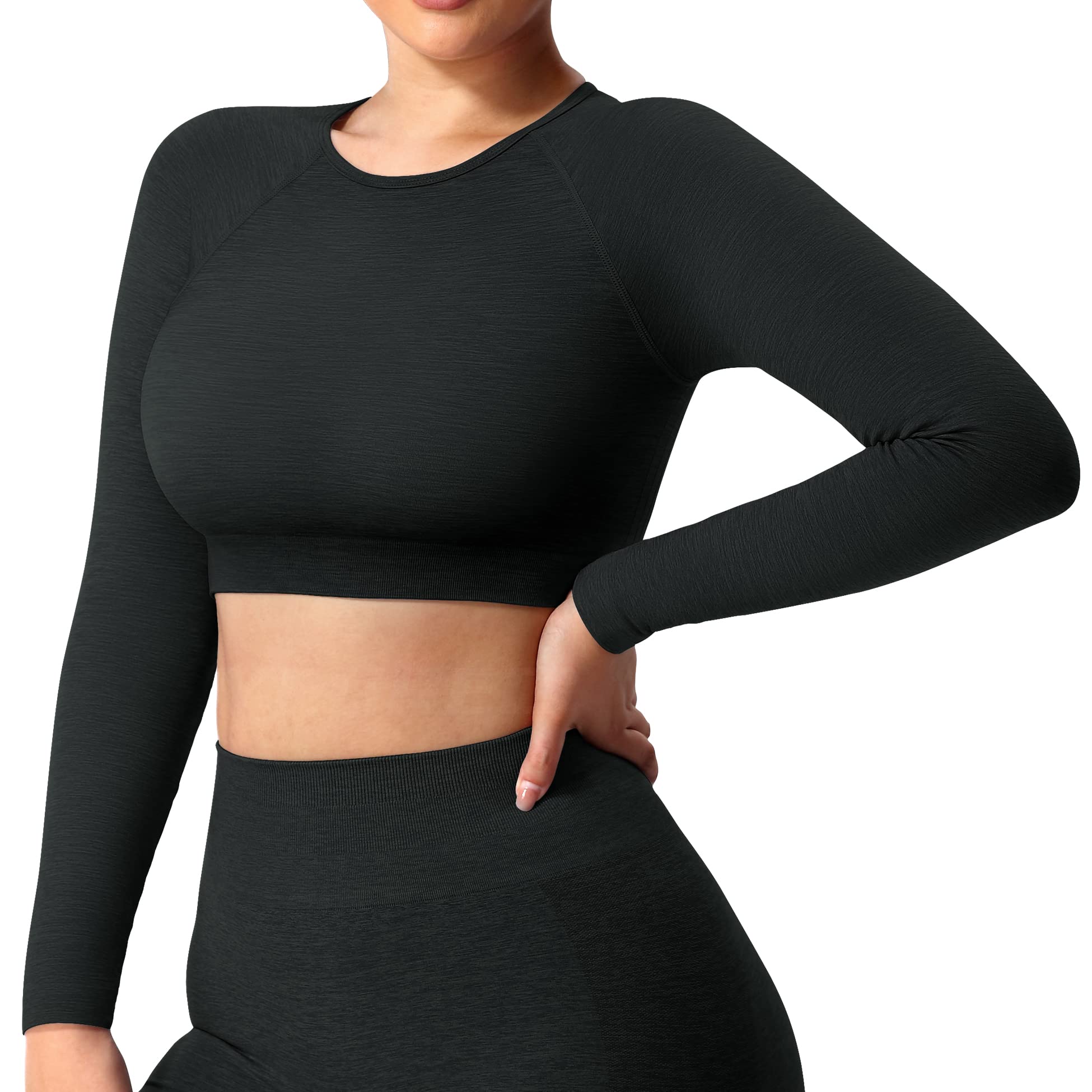 Empower Your Workout with YEOREO Women's Seamless Long Sleeve Crop Top