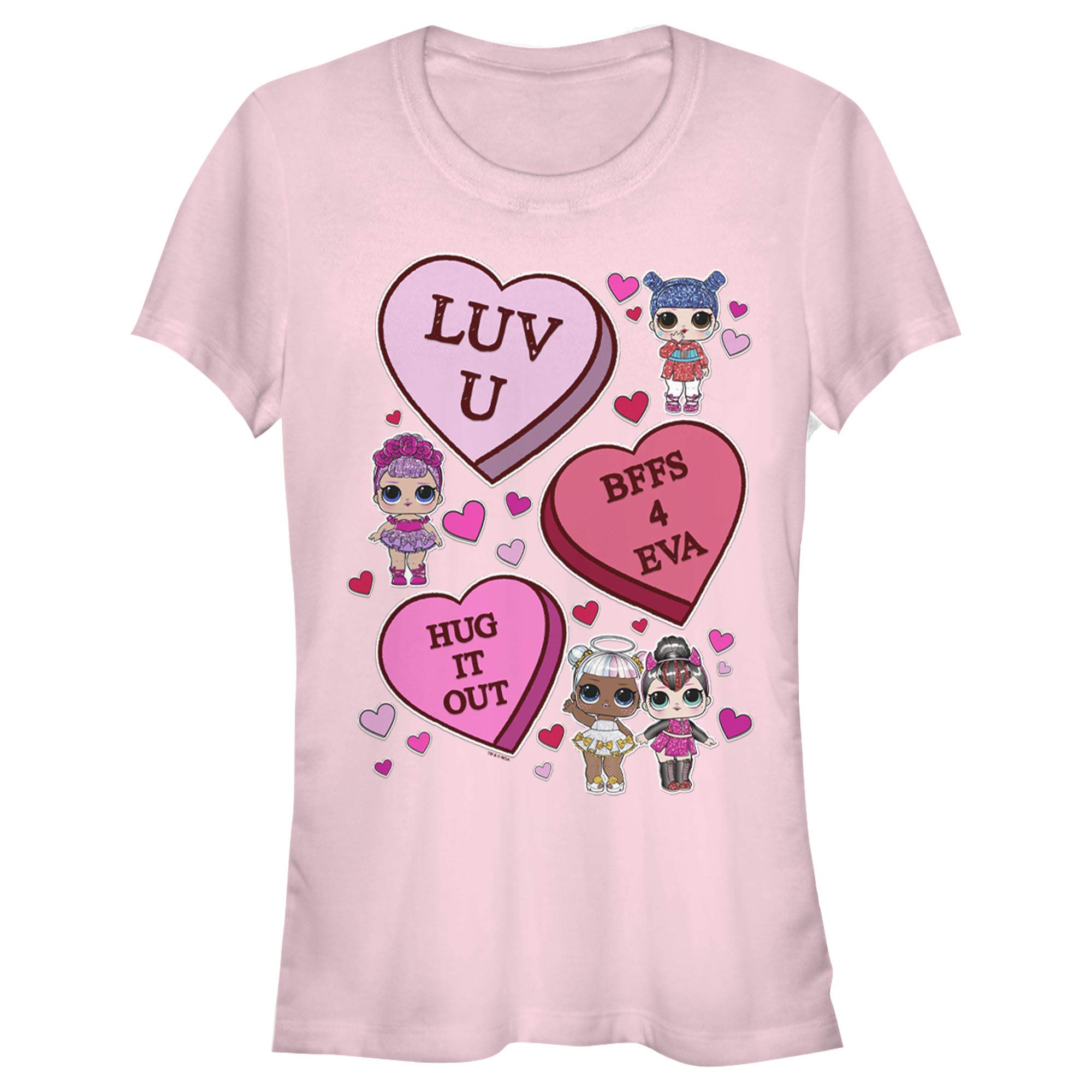L.O.L Surprise Candy Heart Love T-Shirt for Girls - Cute Graphic Tee for Kids, Valentine's Day Outfit & Birthday Gift