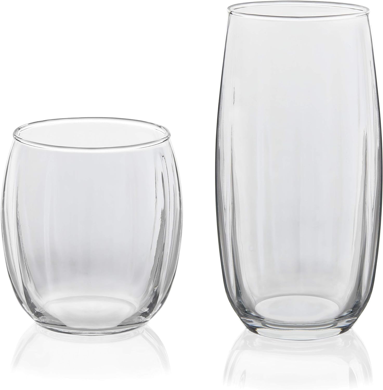 Libbey Samba 16-Piece Glass Set - 8 Tumblers & 8 Rocks Glasses for Cocktails, Iced Coffee, and Juice - Perfect for Home Bars, Parties, and Everyday Use