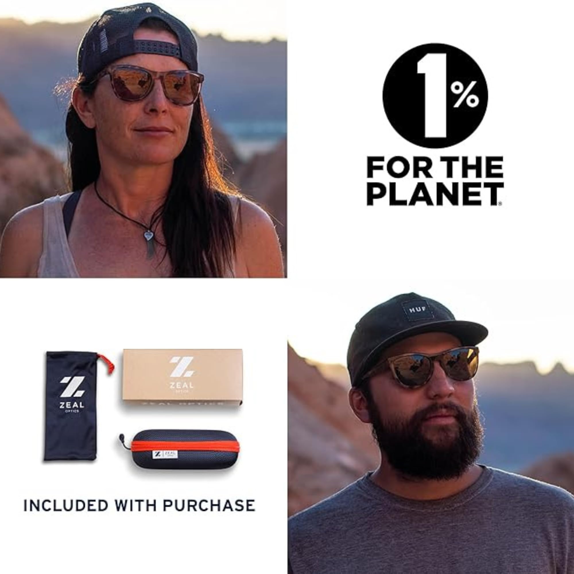 Zeal Optics Bennett Polarized Sunglasses for Men & Women - Eco-Friendly Plant-Based Lenses - Perfect for Outdoor Activities, Hiking, and Beach Vacations