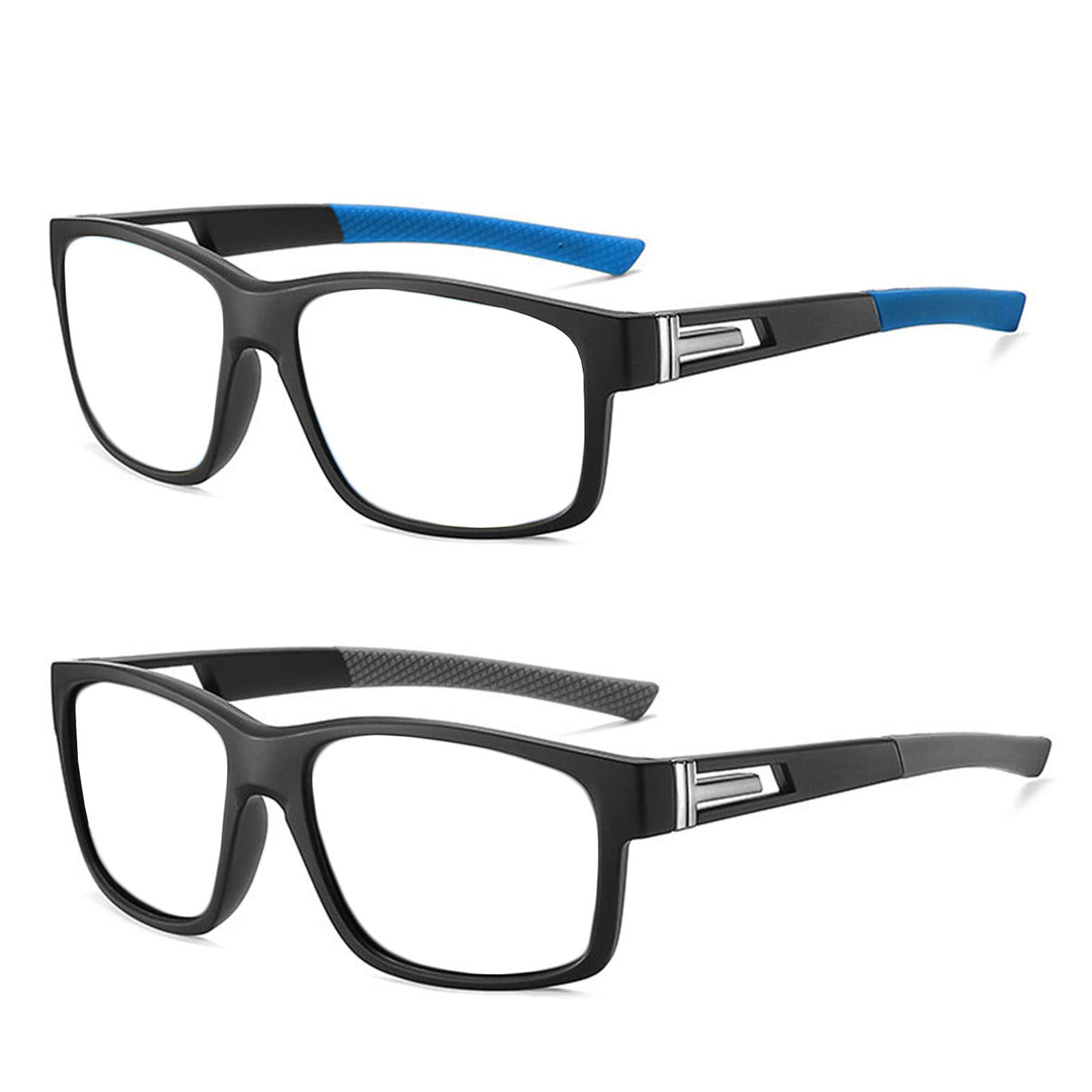 Blue Light Blocking Reading Glasses for Men - Anti Glare Computer Glasses with +1.0 to +3.5 Magnification (2 Pack) - Perfect for Office Work, Gaming & Nighttime Reading