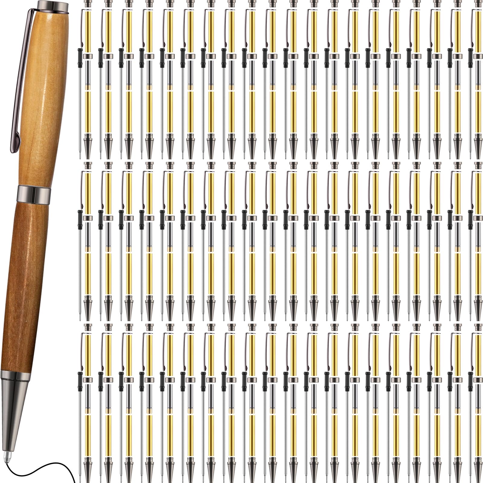 60 Pcs 7mm Slimline Woodturning Pen Kits with Refills - DIY Copper Pen Making Kit for Woodworking, Handcrafted Gifts (Black) | Perfect for Woodturning Projects, Pen Making Crafts & Unique Gift Ideas